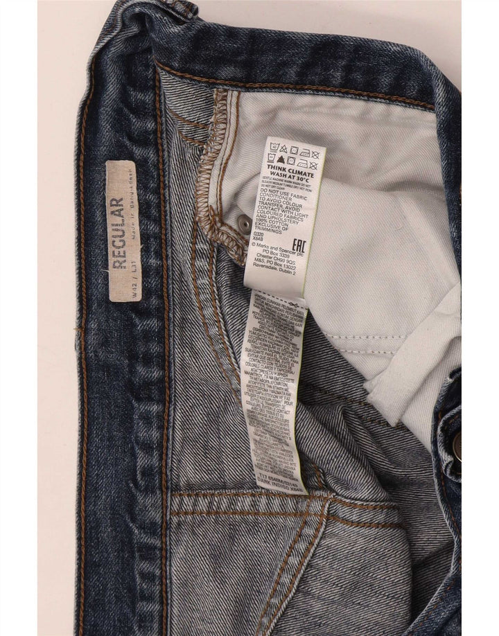 Jeans dritti regolari da uomo Marks & Spencer W42 L31 cotone blu