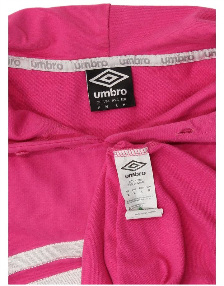 UMBRO Maglione con cappuccio grafico oversize da donna UK 14 Cotone rosa medio