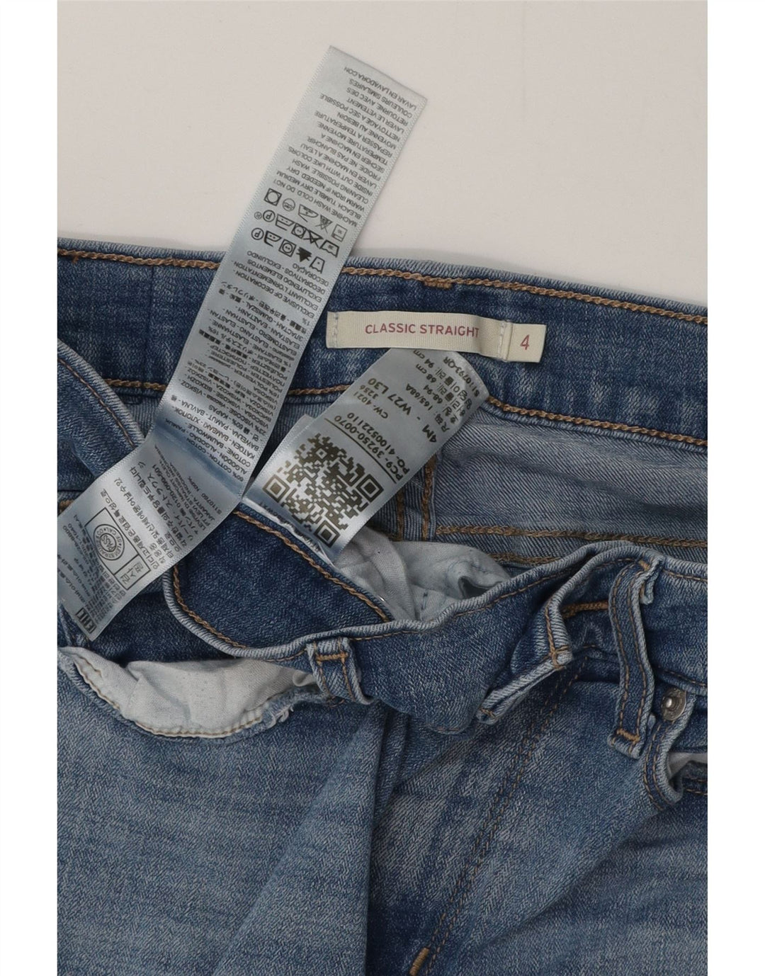 LEVI'S Jeans dritti classici da donna US 4 Small W27 L30 Cotone blu