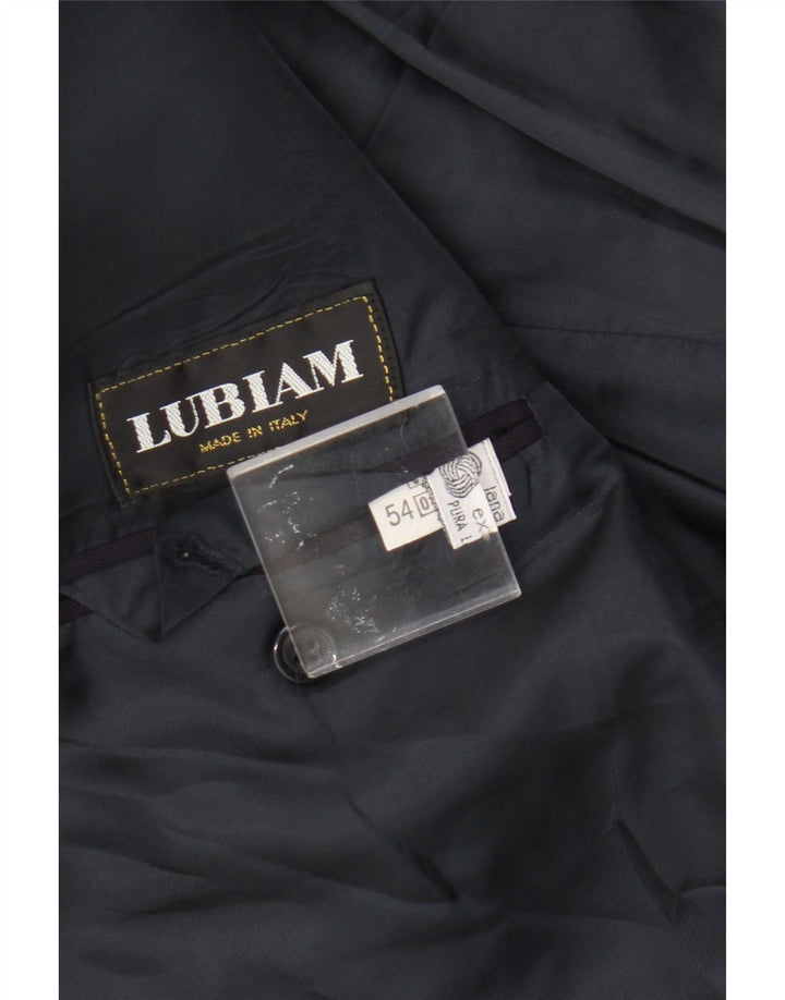 Lubiam Giacca Blazer Doppio Petto da Uomo IT 54 2XL Blu Navy Lana Vergine