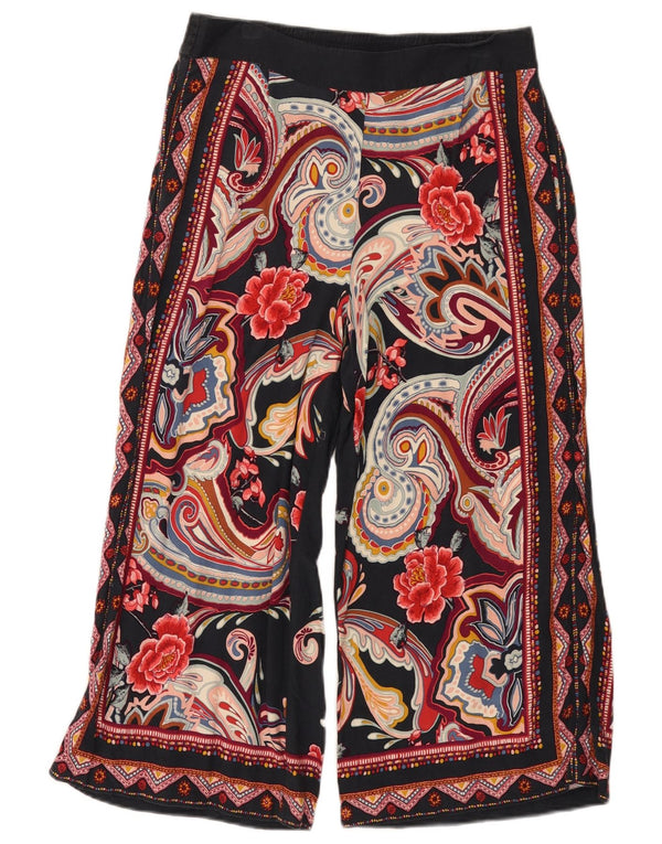 Pantaloni Capri a vita alta da donna Monsoon UK 12 Medium W32 L21 Multicolore