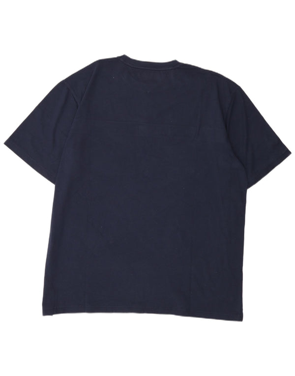 Tommy Hilfiger Mens Graphic T-Shirt Top 2XL Navy Blue Striped Cotton