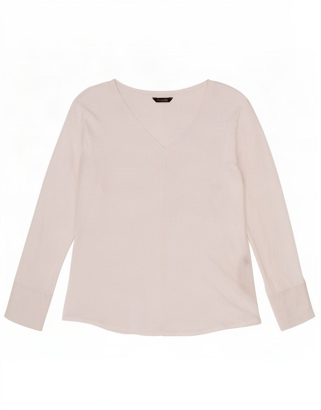 Massimo Dutti Top trasparente da donna a maniche lunghe UK 12 Lyocell bianco medio