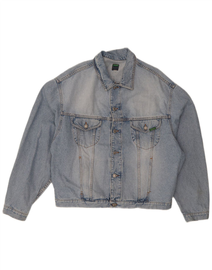 Giacca Jeans Uomo Benetton IT 52 XL Blu Cotone