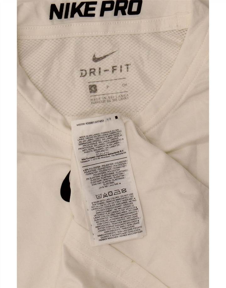 T-shirt grafica Nike Dri Fit da uomo, piccola, in poliestere bianco