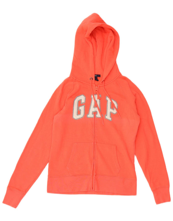 Maglione con cappuccio e zip grafica da donna Gap UK 10 piccolo cotone arancione