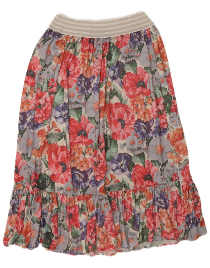Gonna a trapezio da donna vintage W26 piccolo floreale multicolore