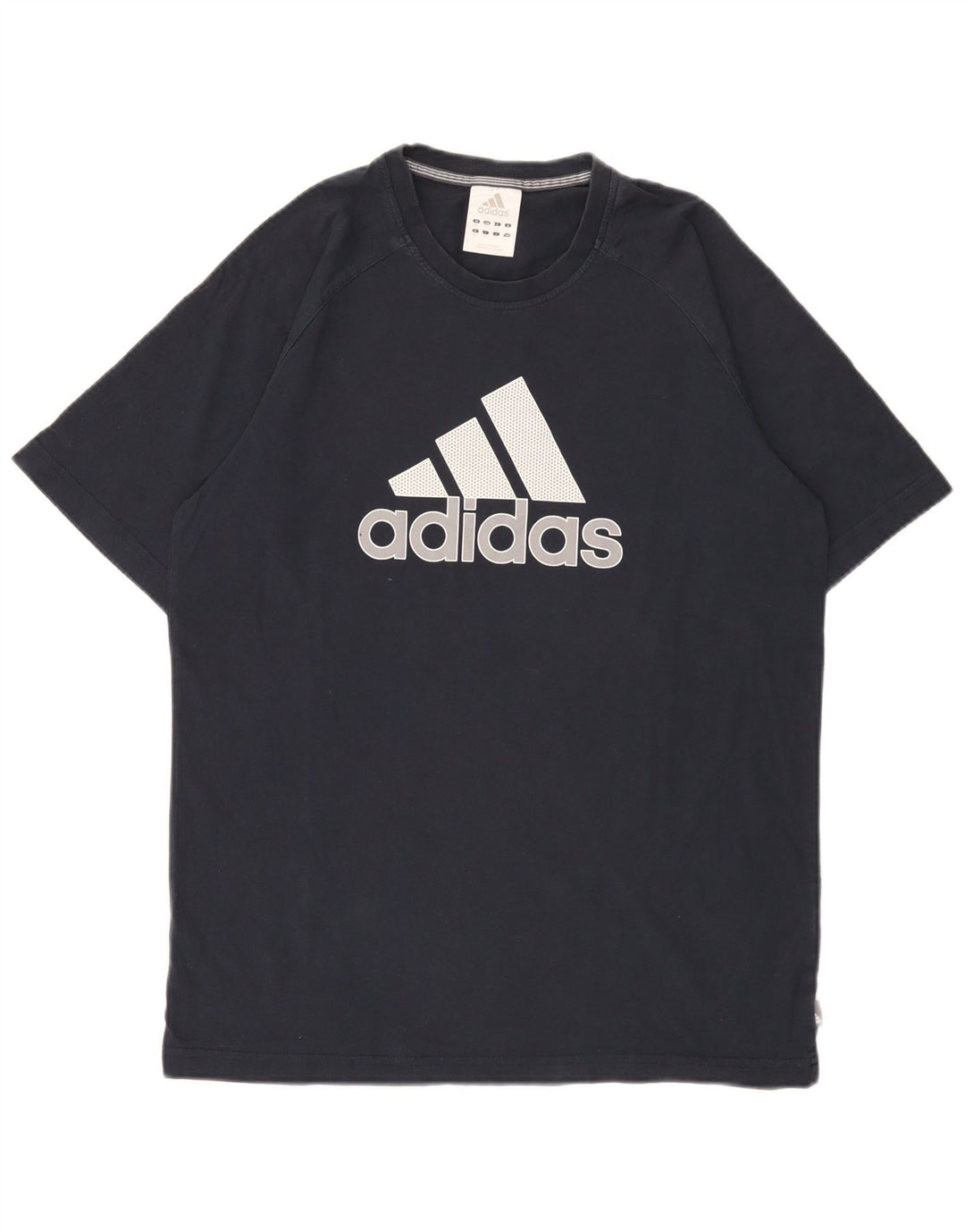 T-shirt grafica da uomo Adidas Top in cotone blu navy medio