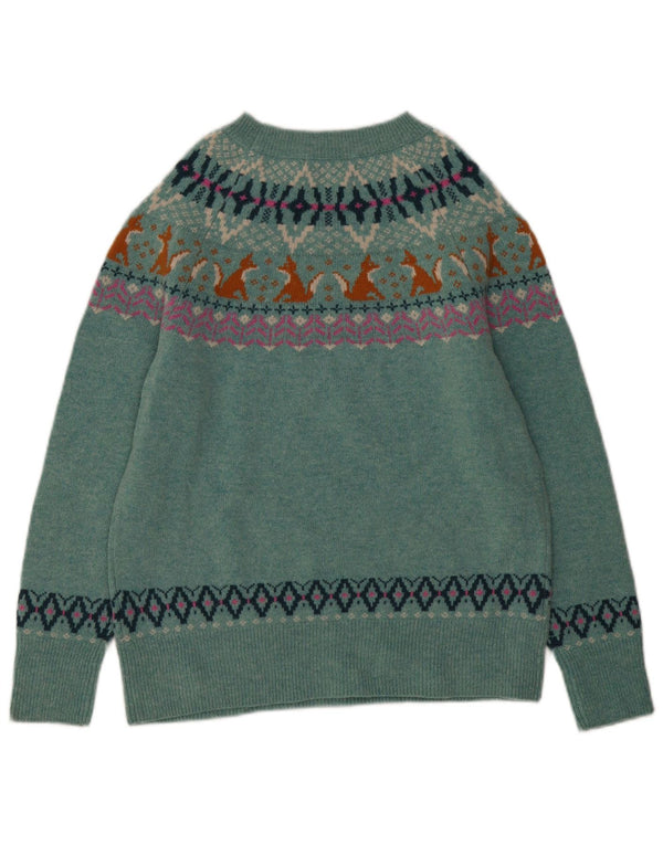 Maglione maglione con scollo a barca da donna di White Stuff UK 10 Small Fair Isle turchese