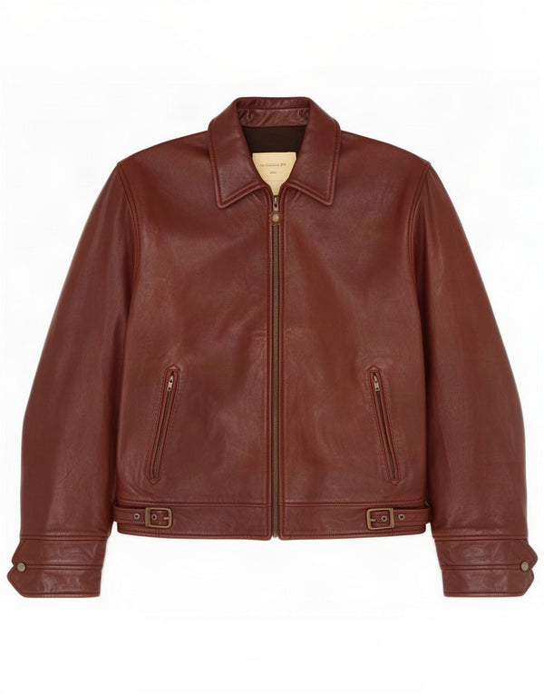 Giacca in pelle da uomo vintage IT 54 2XL Marrone