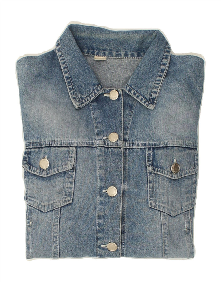 VINTAGE Womens Denim Jacket IT 42 Medium Blue Cotton Vintage Vintage and Second-Hand Vintage from Messina Hembry 