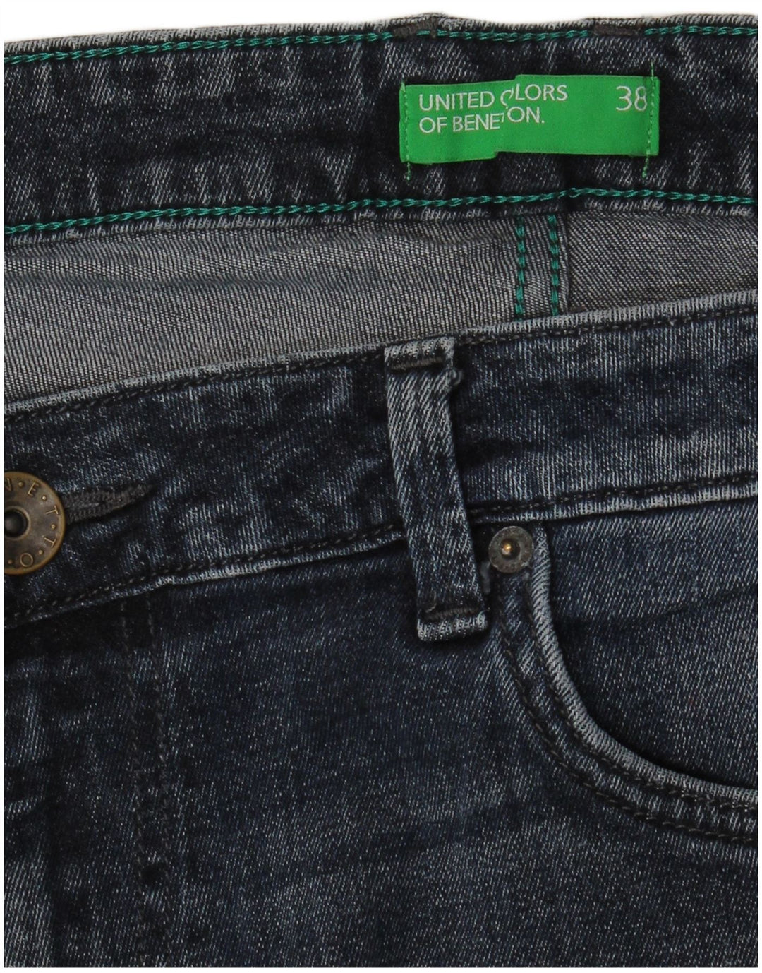 Jeans slim da uomo Benetton W38 L31 Blu navy