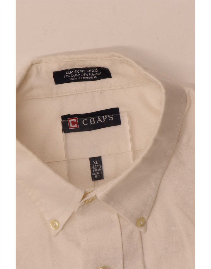Camicia Chaps da uomo vestibilità classica taglia 17 1/2 XL cotone bianco
