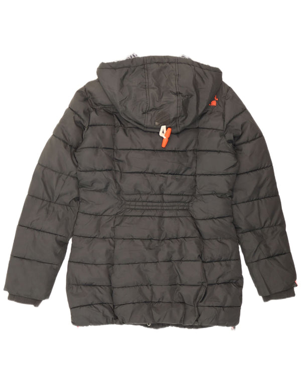 Giacca imbottita con cappuccio da donna Superdry UK 14 Poliestere grigio medio