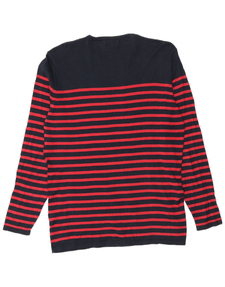 Maglione maglione girocollo da uomo Zara XL a righe blu navy