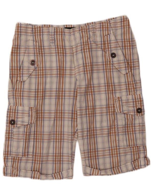 Pantaloncini cargo da uomo Just Cavalli W36 a quadri beige grandi