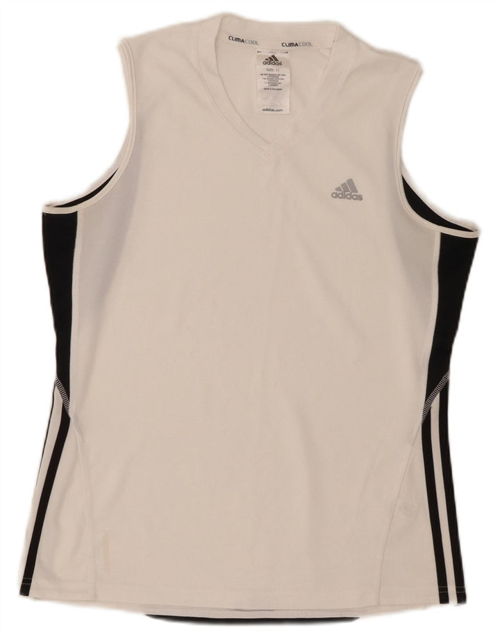 Canotta Adidas Climacool da donna UK 12 Poliestere color block bianco medio