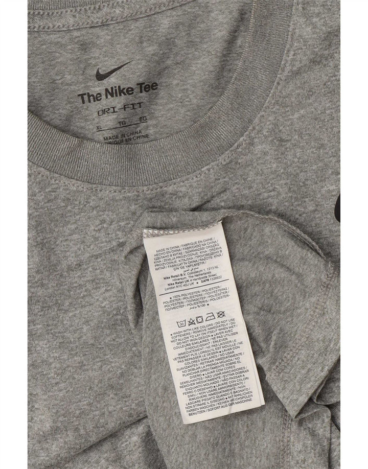 Maglia Nike Dri Fit da uomo a maniche lunghe XL in poliestere chiazzato grigio