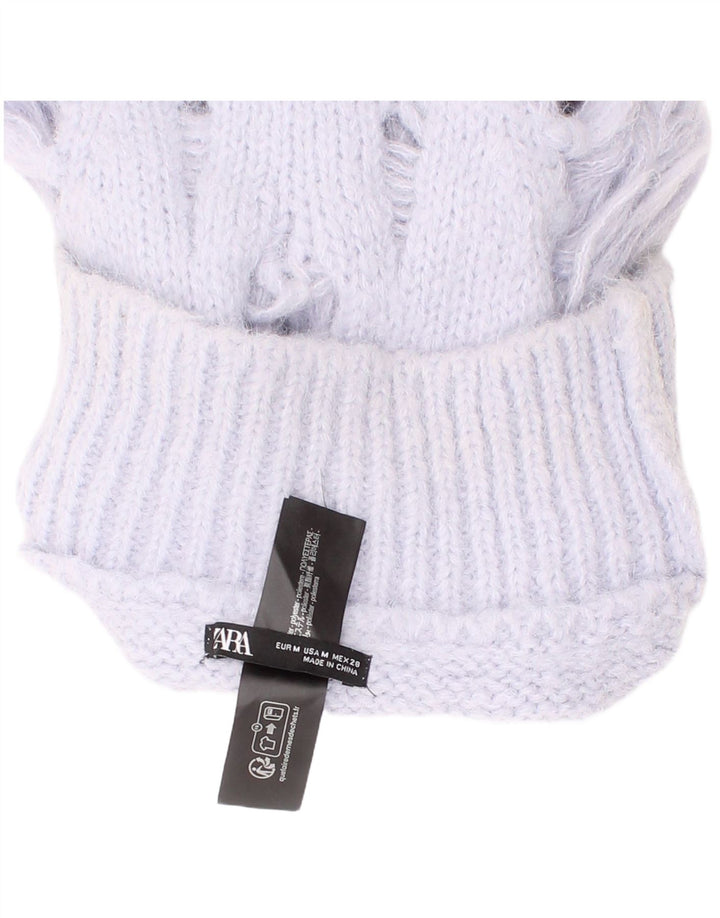 Sciarpa ad anello lavorata a maglia da donna Zara, bohémien in poliestere viola medio