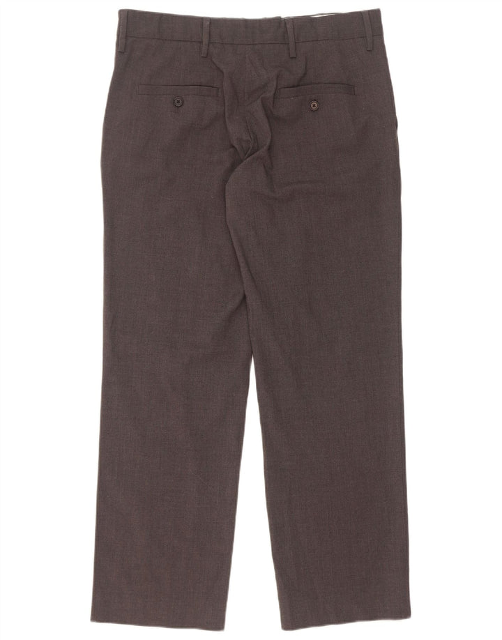 Pantaloni casual dritti da uomo Zara medi W32 L29 poliestere grigio