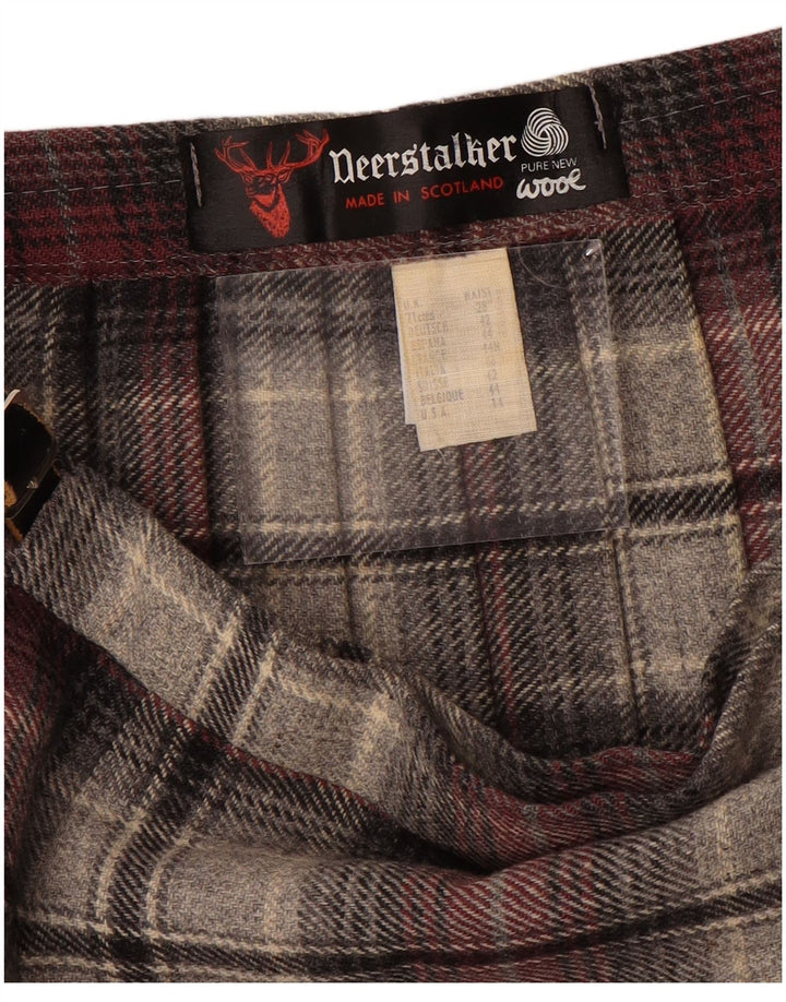 Gonna a portafoglio plissettata da donna Deerstalker W28 in lana scozzese rossa media