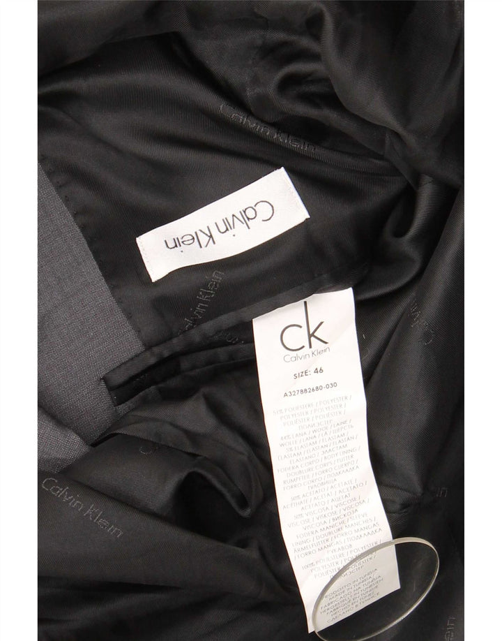 Giacca blazer a 2 bottoni da uomo Calvin Klein IT 46 piccola poliestere grigio