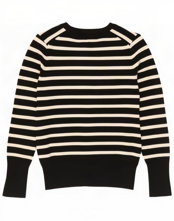 Maglione maglione girocollo da donna Zara UK 12 medio nero a righe