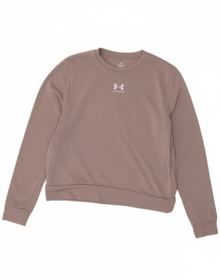 Felpa oversize con grafica da donna Under Armour, maglione UK 10 piccolo viola