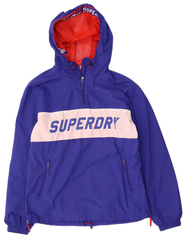 Giacca anorak da uomo con cappuccio grafico Superdry UK 36 Small Blue Colourblock