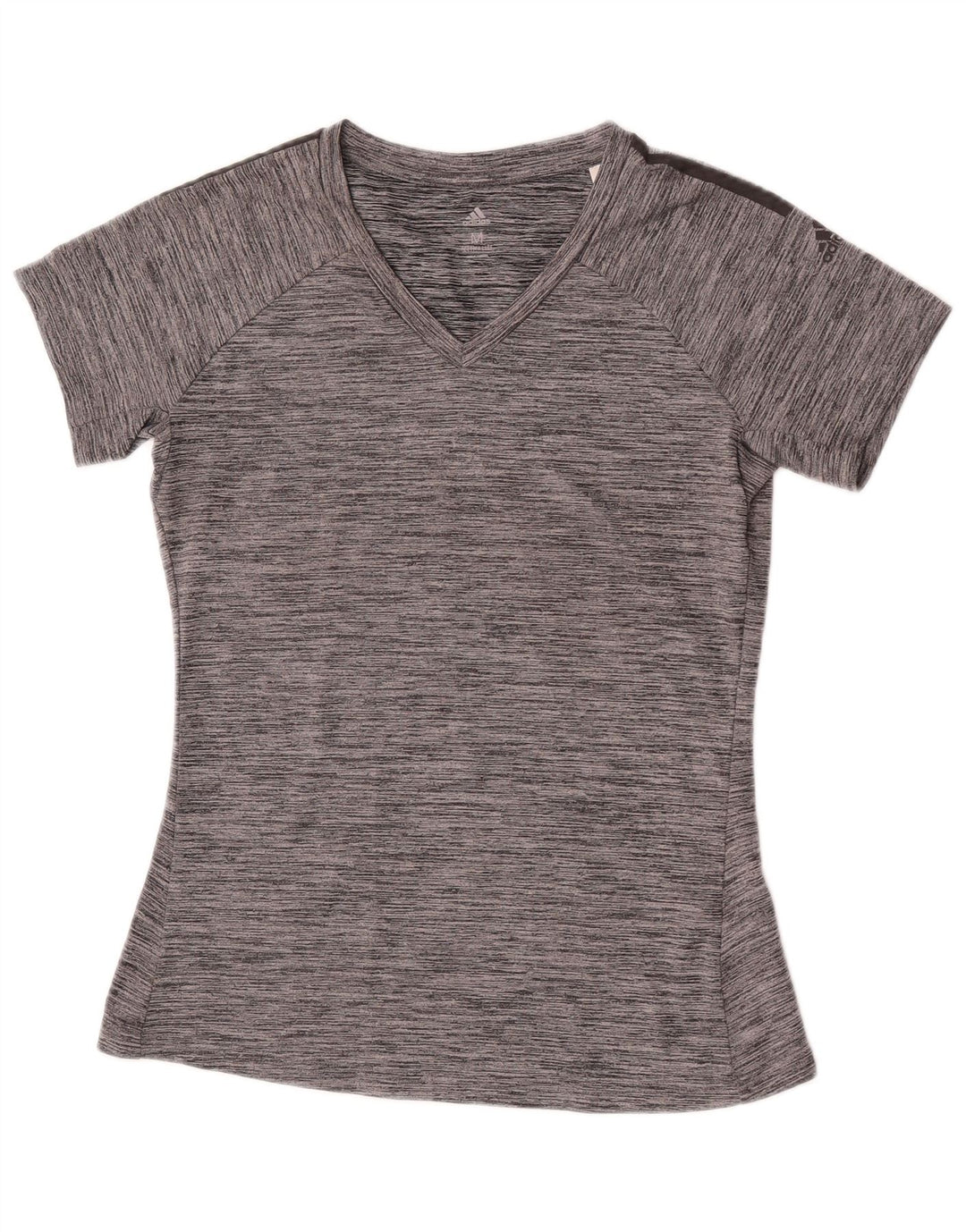 T-shirt Adidas Climalite da donna Top UK 12 Poliestere chiazzato grigio medio