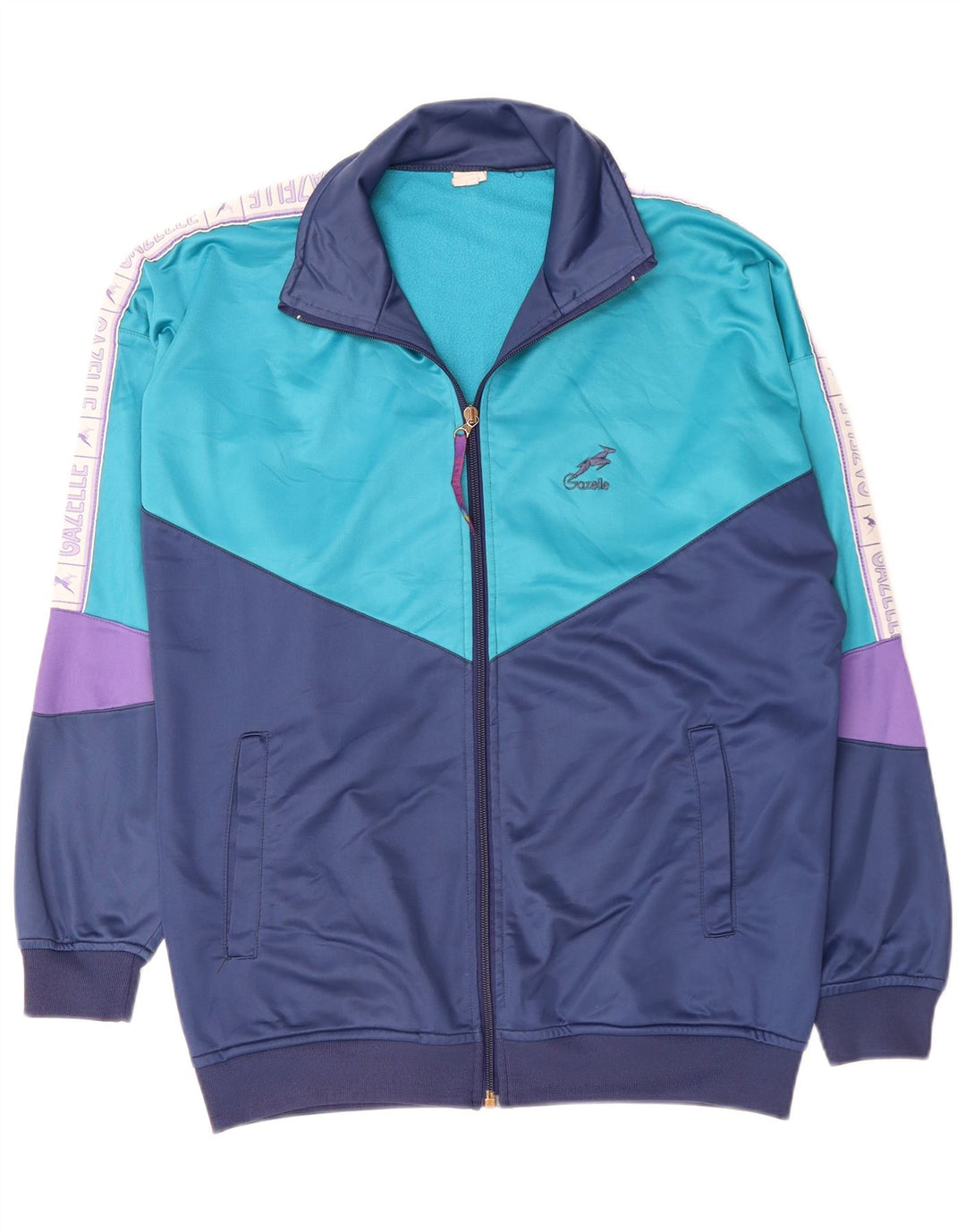 GAZELLE Giacca da tuta grafica da uomo XL Colorblock blu navy