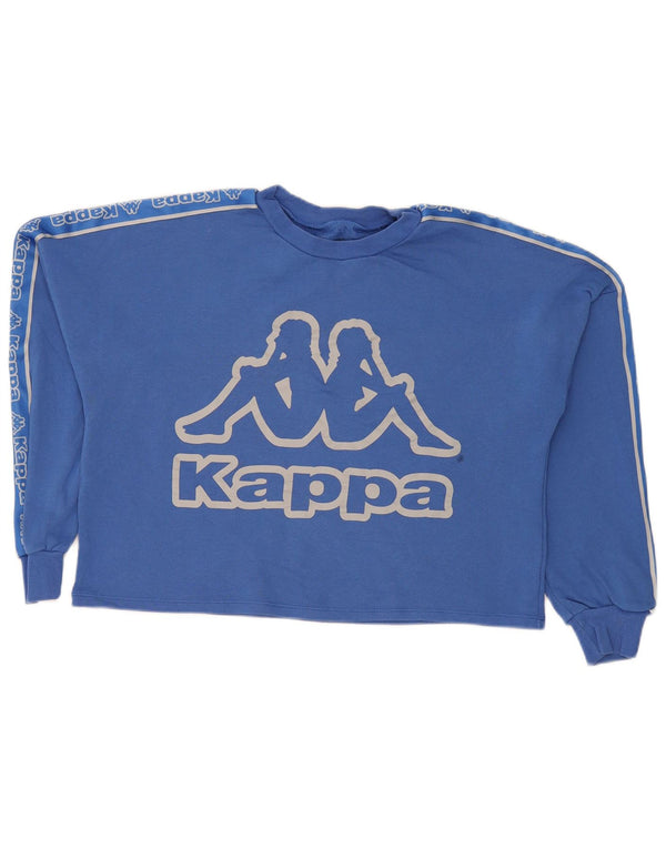 Felpa oversize con grafica Kappa da donna, maglione UK 12, blu medio