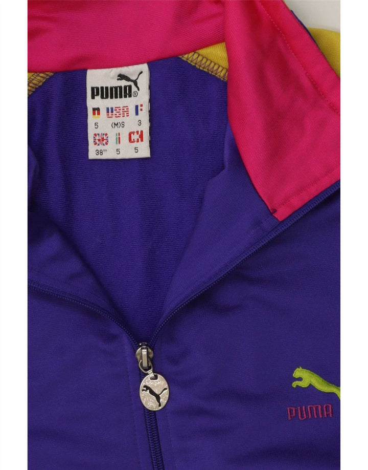 Giacca da tuta da uomo Puma in poliestere color block viola medio