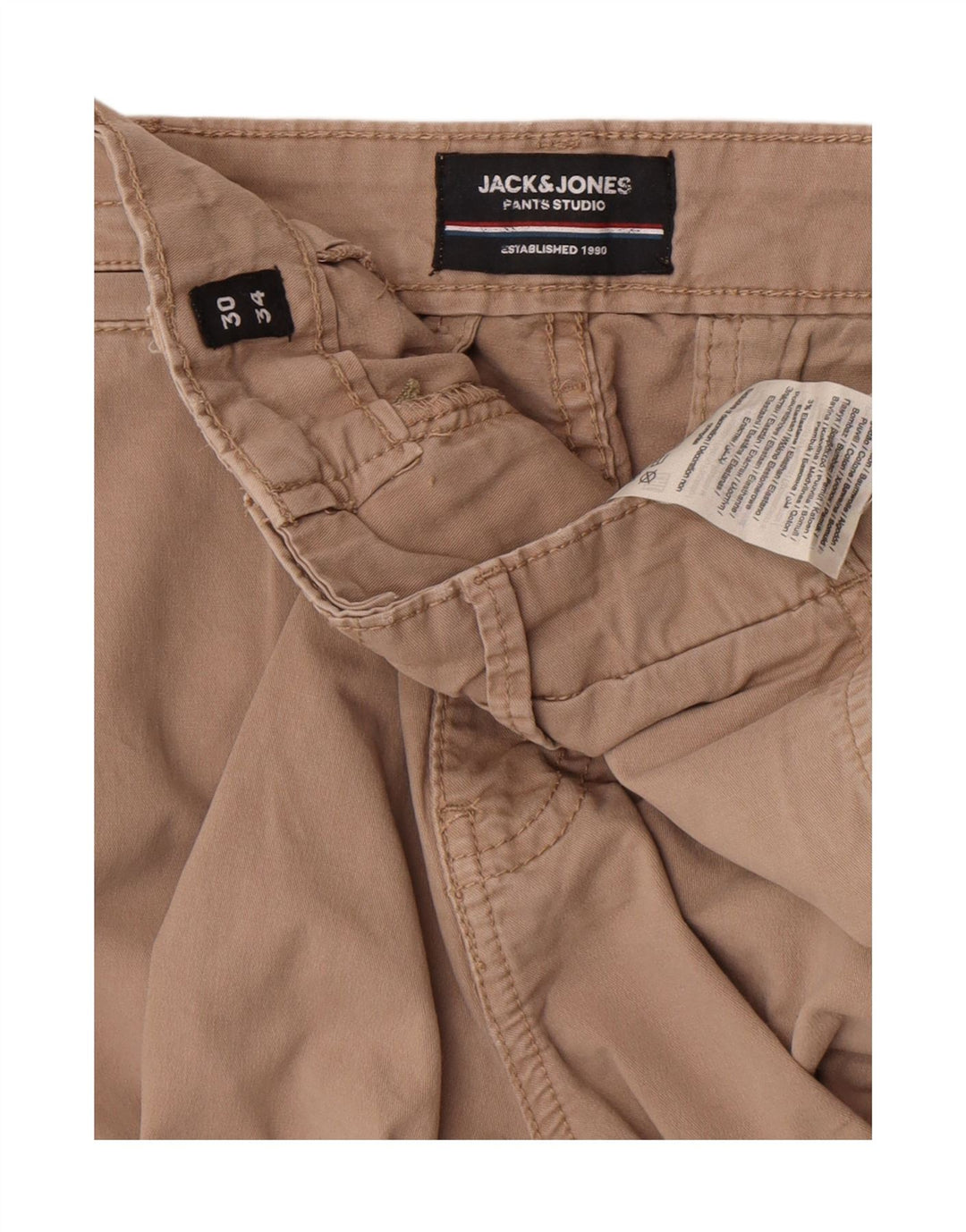 Pantaloni cargo slim da uomo Jack & Jones W30 L34 cotone beige