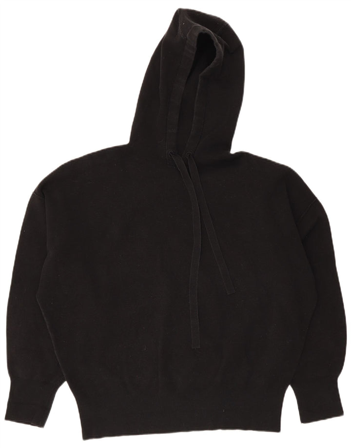 Maglione maglione oversize con cappuccio da donna Cos UK 14 cotone nero medio