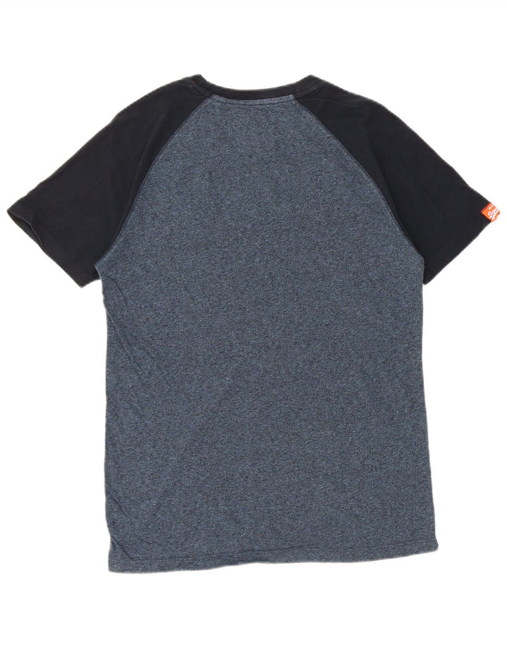 T-shirt da uomo Superdry Top Small in cotone color block blu navy