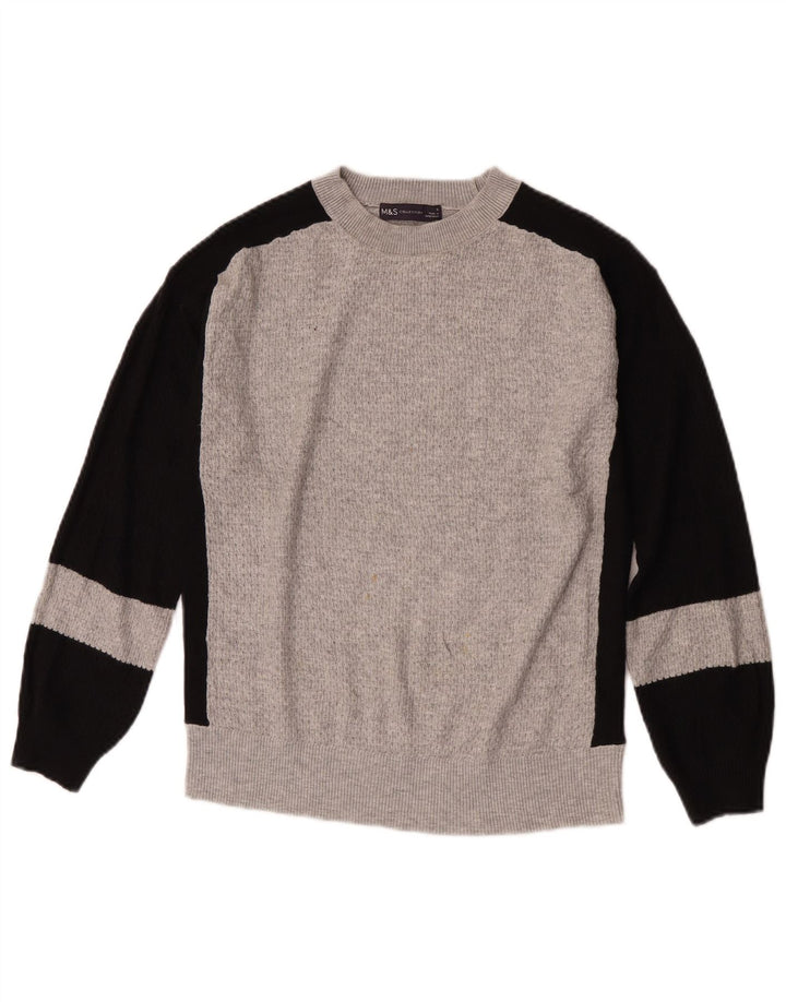 Maglione maglione girocollo da donna Marks & Spencer UK 10 piccolo grigio