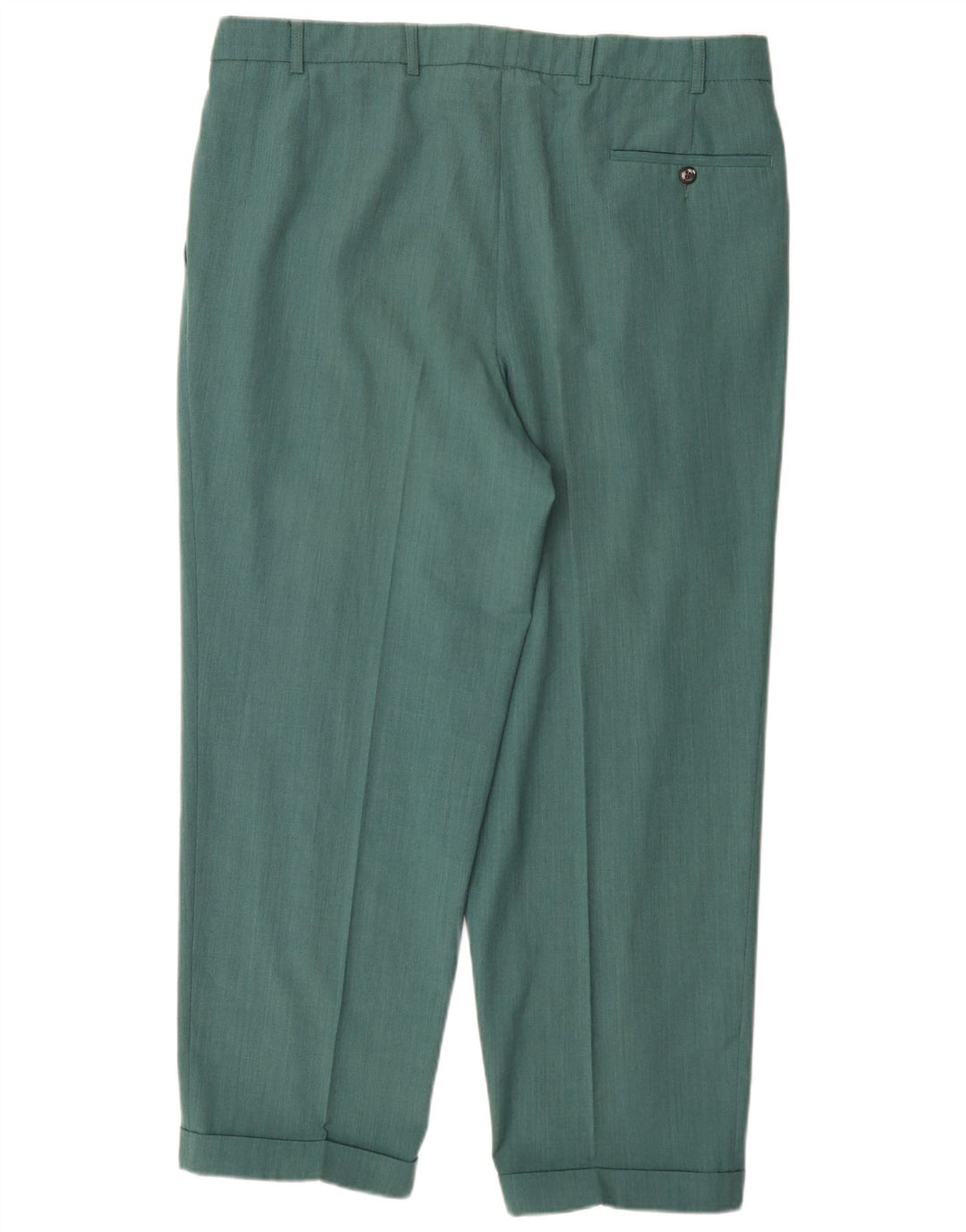 Pantaloni da abito vintage da uomo con pedge IT 54 2XL W38 L30 poliestere verde