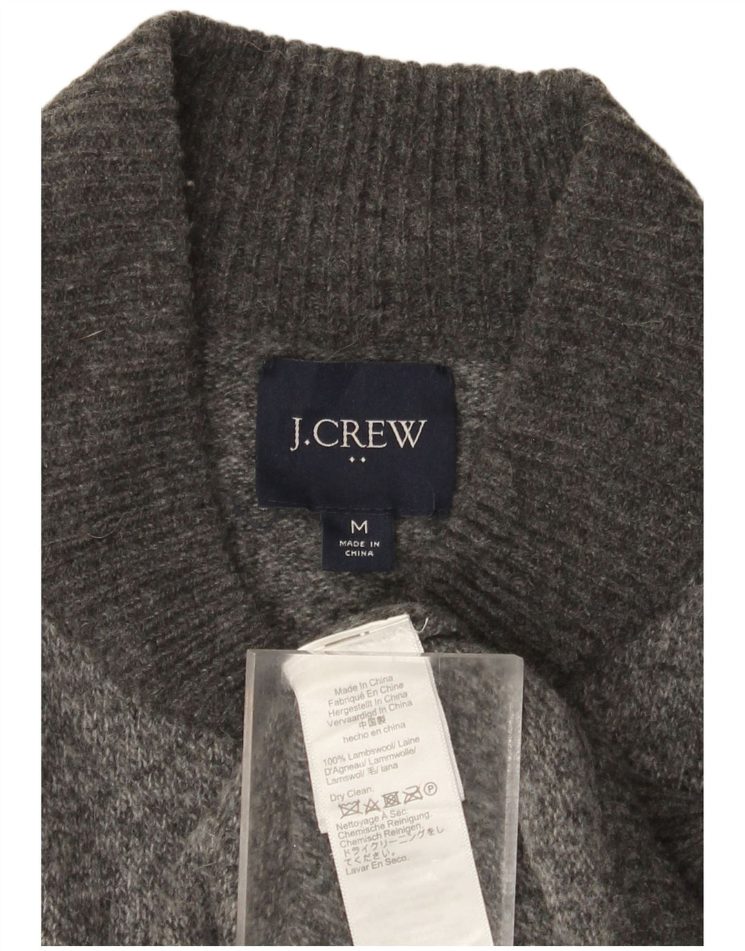 Maglione cardigan da uomo J. Crew Lana d'agnello screziata grigio medio