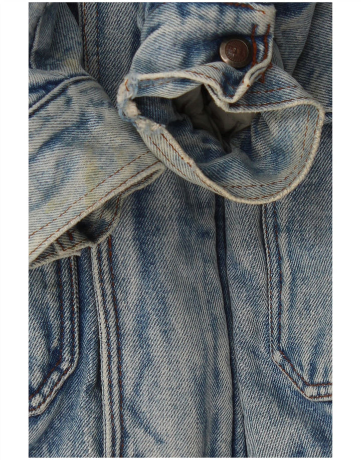 MASH Giacca in denim Sherpa da uomo UK 42 XL Cotone blu