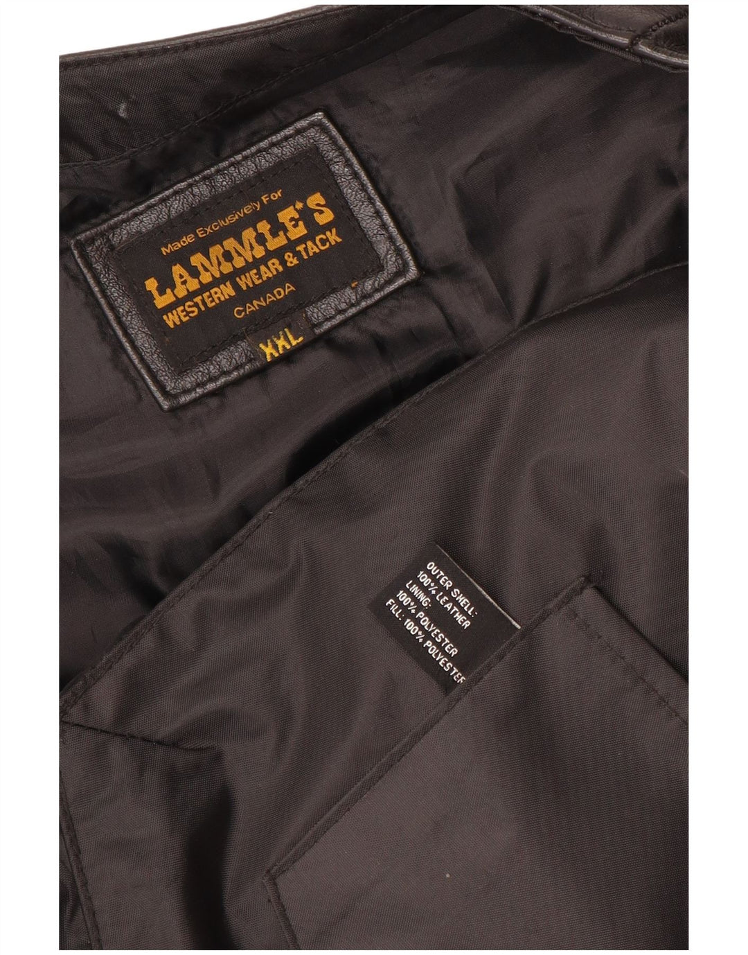Gilet in pelle grafica Motorstyle da uomo di Lammle 2XL in pelle nera