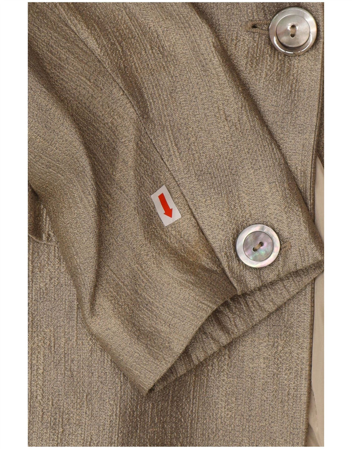 Giacca blazer a 1 bottone lungo ESCADA Elements da donna EU 36 Small Gold