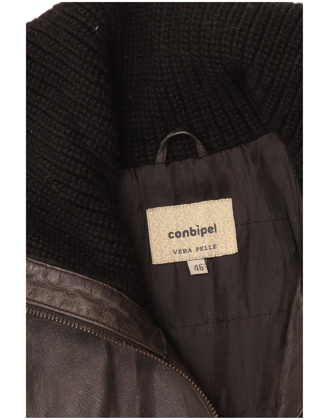 CONBIPEL Womens Leather Jacket IT 46 Large Black Leather