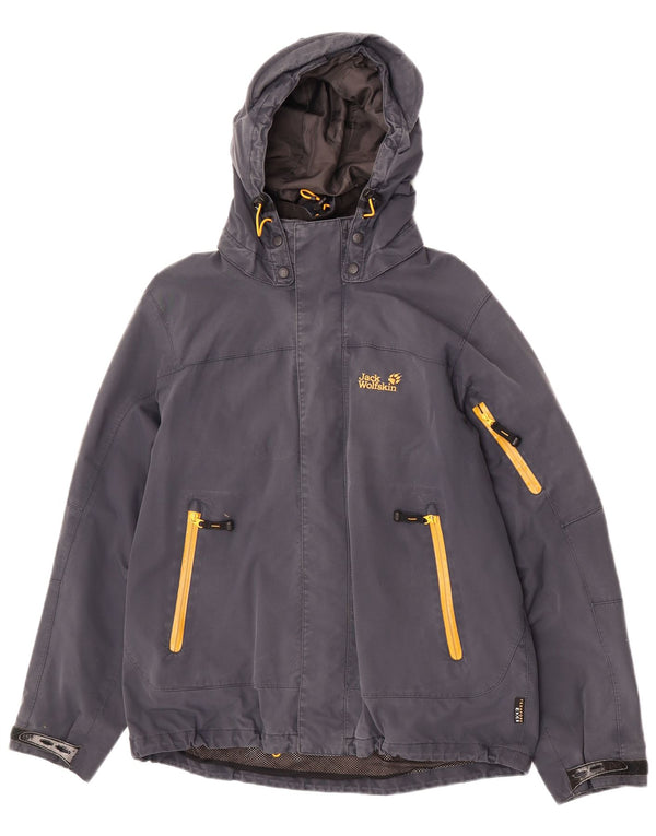 Giacca antipioggia con cappuccio da uomo Jack Wolfskin UK 40/42 Large Blu Navy in poliammide