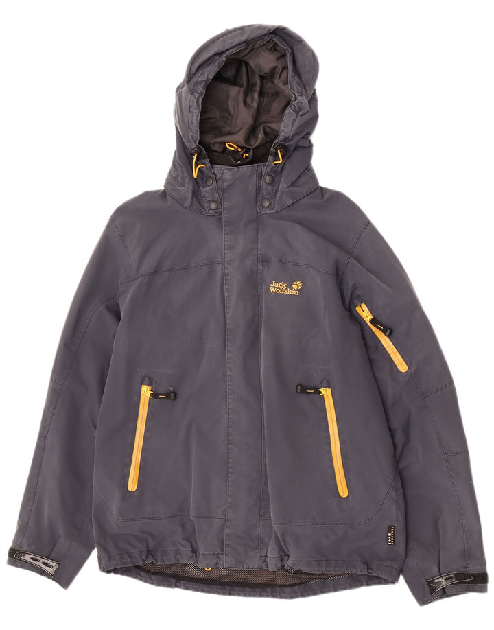 Giacca antipioggia con cappuccio da uomo Jack Wolfskin UK 40/42 Large Blu Navy in poliammide
