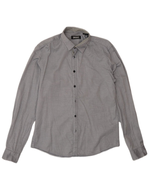 Camicia da uomo Dkny grande in cotone grigio