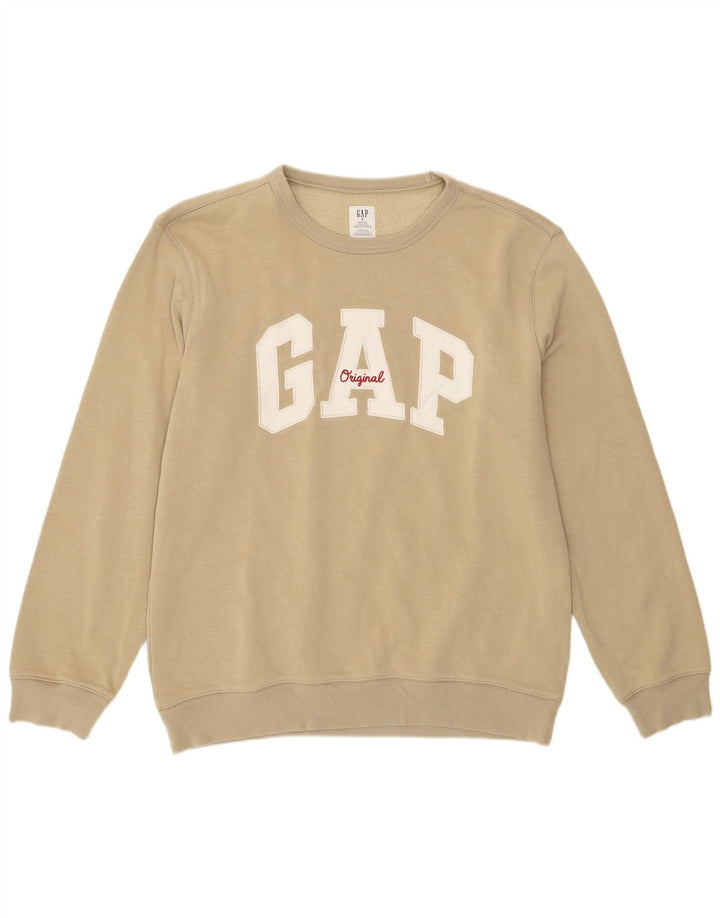 Felpa grafica da uomo Gap, maglione, cotone beige medio