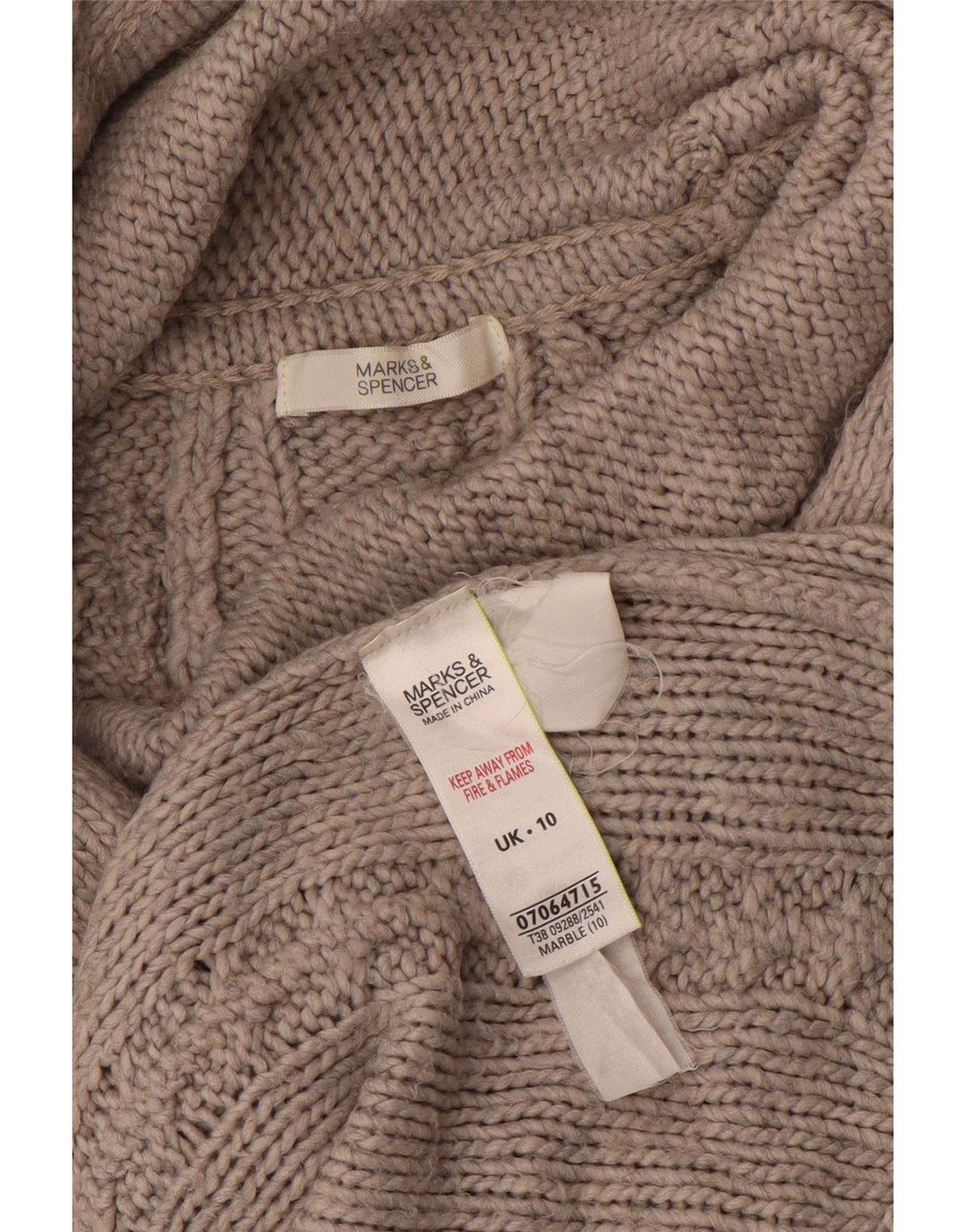 Maglione maglione a collo alto da donna Marks & Spencer UK 10 piccolo acrilico grigio