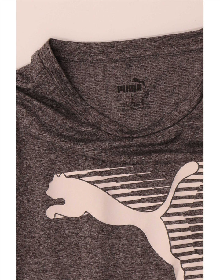 T-shirt grafica da donna Puma UK 14 Poliestere chiazzato grigio medio