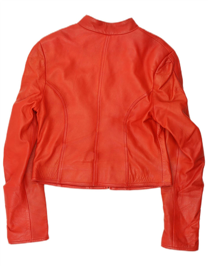 Giacca da corsa in pelle corta da donna VINTAGE IT 42 Pelle rossa media